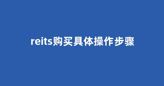 reits购买具体操作步骤(2024年reits最新发行计划)_https://www.wanyuyiyao.com_创业板_第1张