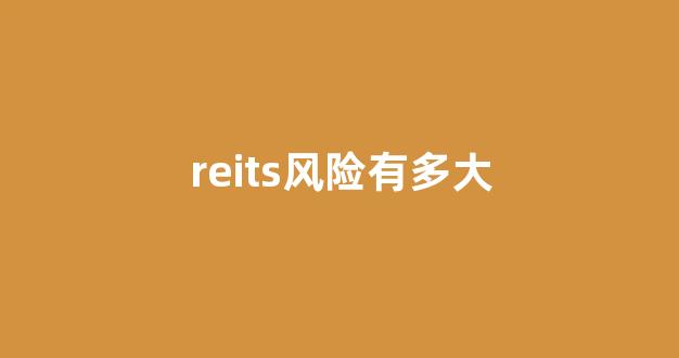 reits风险有多大(reits风险高吗)_https://www.qgjzrcxxzxpt.com_上期所_第1张