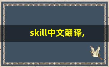 skill中文翻译,skill发音,skill用法及例句,skill是什么意思-第1张图片-我的生活随想