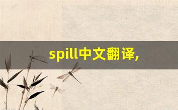 spill中文翻译,spill发音,spill用法及例句,spill是什么意思-第1张图片-我的生活随想
