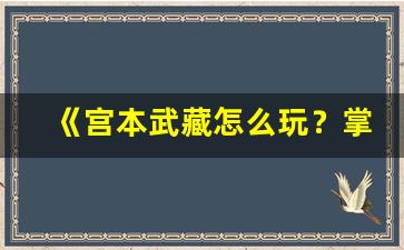 《宫本武藏怎么玩？掌握技巧与策略，提升游戏表现》(宫本武藏 技巧)-第1张图片-我的生活随想