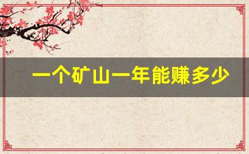 一个矿山一年能赚多少钱(一座矿山一年利润)_https://www.taocizhiliang.com_装修公司_第1张