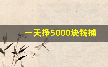 一天挣5000块钱捕鱼(一天挣5000块钱捕鱼微信)_https://www.ljyuan-tech.com_北交所_第1张