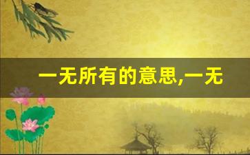 一无所有的意思,一无所有的近义词反义词,一无所有造句例句,一无所有出处及解释-第1张图片-我的生活随想
