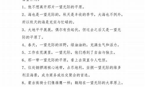 一望无际造句一年级简单概括-用一望无际造句子二年级