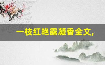 一枝红艳露凝香全文,一枝红艳露凝香讲了什么,一枝红艳露凝香经典句子-第1张图片-我的生活随想