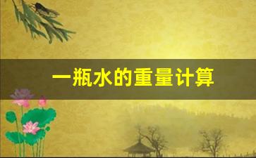 一瓶水的重量计算-第1张图片-我的生活随想
