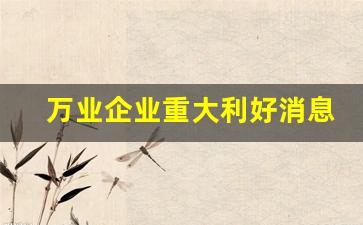 万业企业重大利好消息(万业企业最新公告)_https://www.shshucaipeisong.com_上交所_第1张