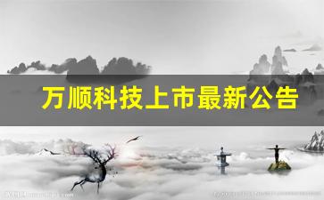 万顺科技上市最新公告发布会(万顺科技上市最新公告发布会图片)_https://www.gen-fastener.com_郑商所_第1张