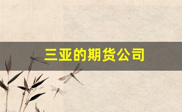 三亚的期货公司(三亚期货公司有哪些公司)_https://www.huakunhengjia.com_期货资讯_第1张