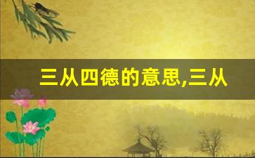 三从四德的意思,三从四德的近义词反义词,三从四德造句例句,三从四德出处及解释-第1张图片-我的生活随想