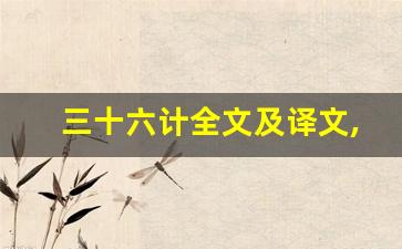 三十六计全文及译文,三十六计讲了什么,三十六计经典句子-第1张图片-我的生活随想