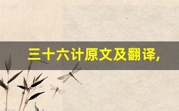 三十六计原文及翻译,三十六计全文,三十六计翻译,三十六计全诗解析-第1张图片-我的生活随想