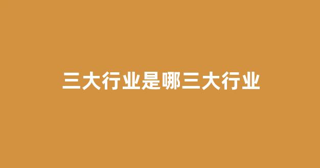 三大行业是哪三大行业(三大行业是哪三大行业的简称)_https://www.jnskb.com_装修公司_第1张