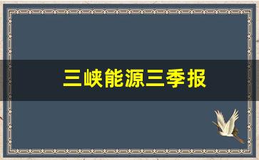 三峡能源三季报(三峡能源股票前景)_https://www.luoxuangg888.com_上交所_第1张