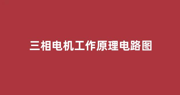 三相电机工作原理电路图(三相电机原理简单易懂图解)_https://www.hhem8.com_上交所_第1张