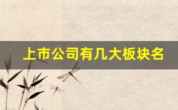 上市公司有几大板块名称