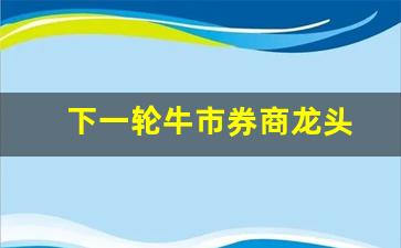 下一轮牛市券商龙头(中国排名第一的证券公司)_https://www.brunchezvous.com_自驾游_第1张