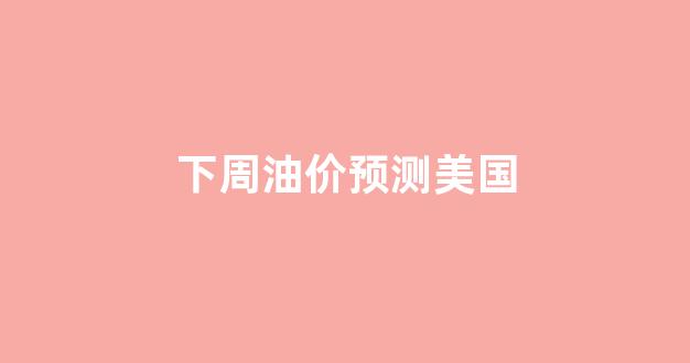下一周油价_下周油价预测美国
