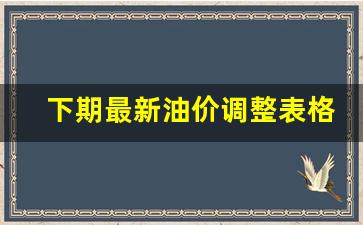 下期最新油价调整表格-最新油价下跌
