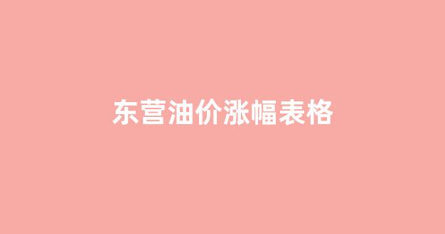 东营油价涨幅表格_东营油价今日价格