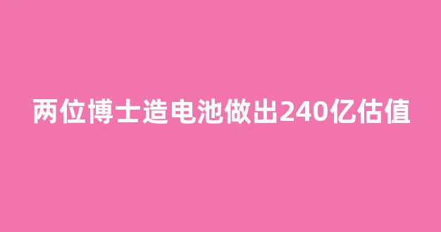 两位博士造电池做出240亿估值(博士燃料电池)_https://www.eamstsz.com_创业板_第1张