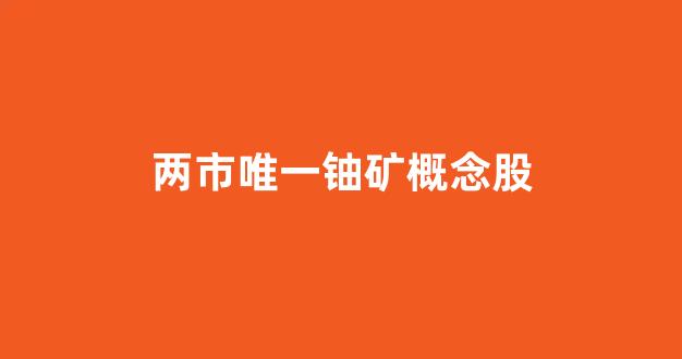 两市唯一铀矿概念股(铀矿有哪些上市股票)_https://www.eamstsz.com_科创板_第1张