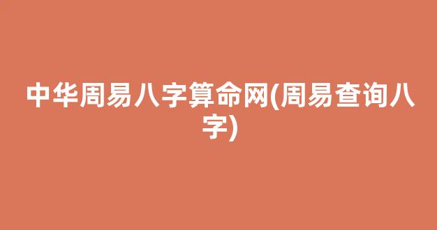 中华周易八字算命网(周易查询八字)