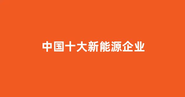 中国十大新能源企业(中国新能源企业100强)_https://www.eamstsz.com_深交所_第1张