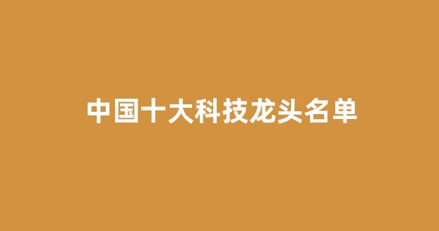 中国十大科技龙头名单(中国科技企业100强名单)_https://www.hn-life.com_上交所_第1张