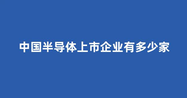 中国半导体上市企业有多少家(国内半导体上市)_https://www.jnskb.com_装修公司_第1张