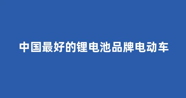 中国最好的锂电池品牌电动车(电动车锂电池哪个品牌最好)_深交所_第1张_财经网 中国最好的锂电池品牌电动车(电动车锂电池哪个品牌最好)_https://www.hangfeite.com_深交所_第1张