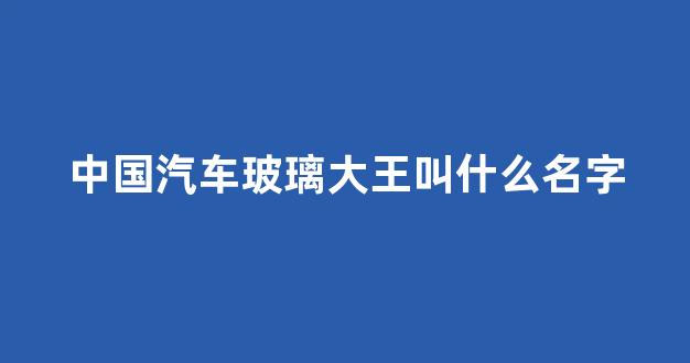 中国汽车玻璃大王叫什么名字(汽车玻璃叫什么玻璃)_https://www.ljyuan-tech.com_深交所_第1张