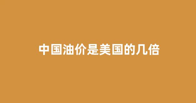 中国油价是美国的几倍_中国 美国 油价