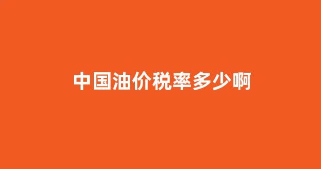中国油价税率多少啊_中国油价税率多少啊