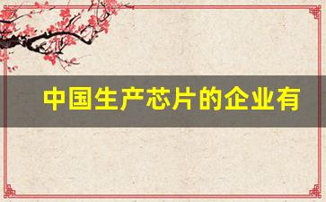 中国生产芯片的企业有多少家(中国生产芯片的企业有多少家公司)_https://www.gen-fastener.com_郑商所_第1张