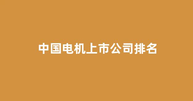 中国电机上市公司排名(电机上市企业名录)_https://www.hn-life.com_创业板_第1张