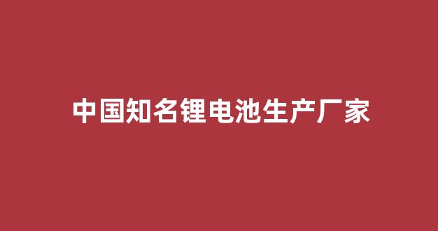 中国知名锂电池生产厂家(最好的锂电池生产厂家)_https://www.hhem8.com_创业板_第1张