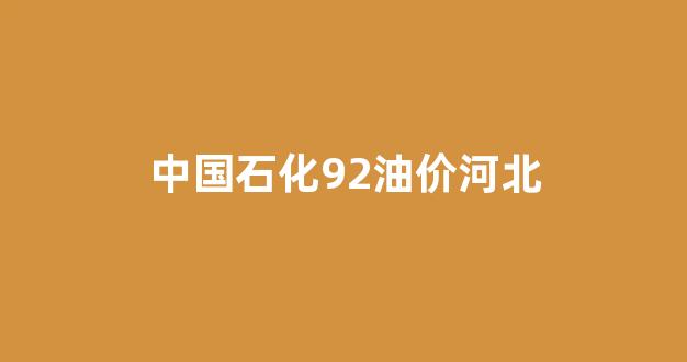 中国石化92油价河北_中石化油价95汽油价格河北