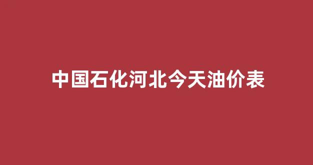 河北省石化油价格_中国石化河北今天油价表