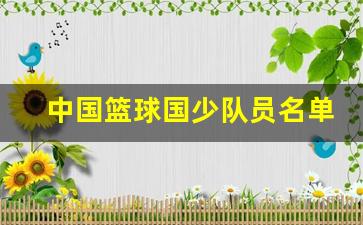 中国篮球国少队员名单-中国篮球国少队员名单最新