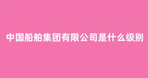 中国船舶集团有限公司是什么级别(中国船舶集团有限公司是什么级别单位)_https://www.lclxwz.com_上期所_第1张