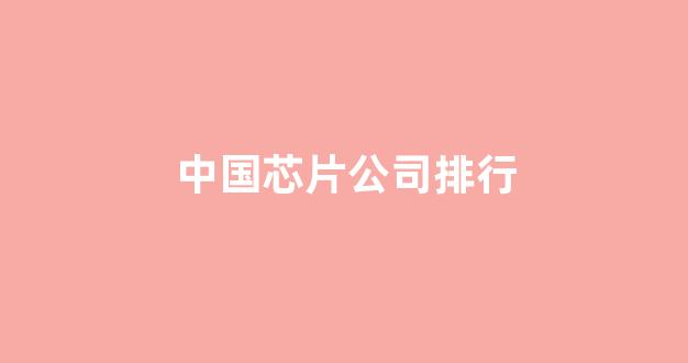 中国芯片公司排行(中国芯片公司排行前十)_https://www.eamstsz.com_上交所_第1张