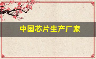 中国芯片生产厂家(中国芯片生产厂商)_https://www.hangfeite.com_科创板_第1张