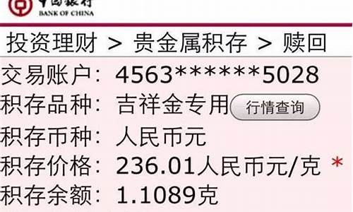 中国银行积存金价格_中国银行积存金价格走势