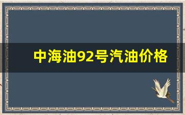 中海油92号汽油价格今天最新_中海石油92号汽油每升价格