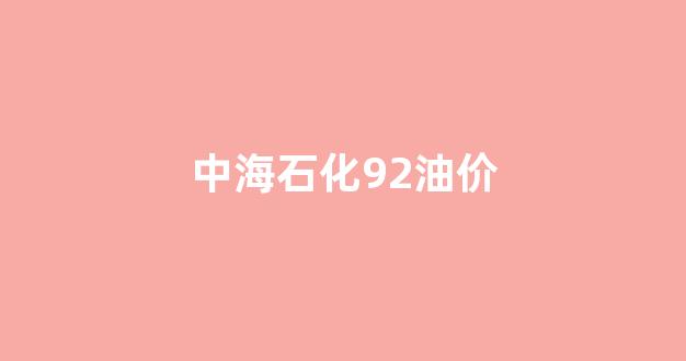 中海石化92号汽油价格_中海石化92油价