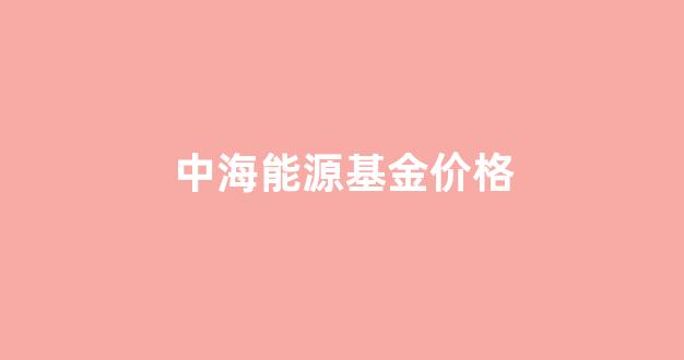中海能源基金价格_基金中海能源398051