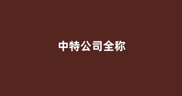 中特公司全称(中特集团是国企吗)_https://www.dongshengweixin.com_科创板_第1张