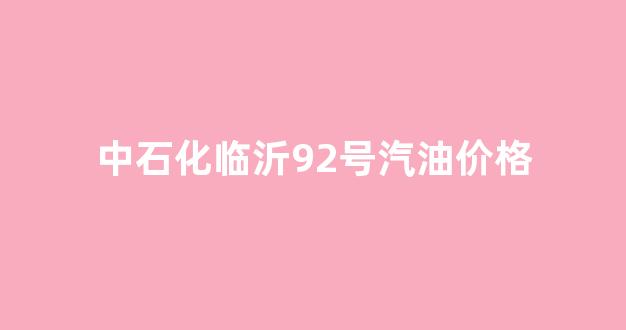中石化临沂92号汽油价格_临沂市92号汽油价格